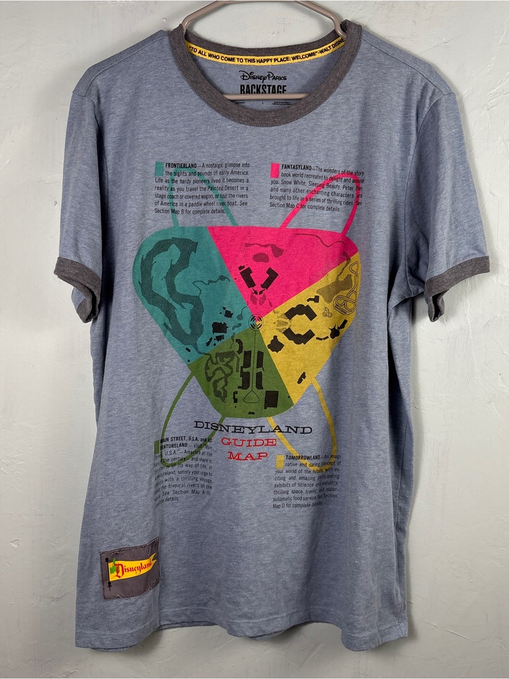 Disney Parks Backstage Disneyland Guide Map Of Lands Ringer T-shirt